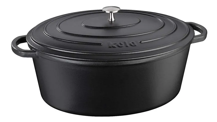 kela Bräter Gusseisen oval Calido 6l schwarz