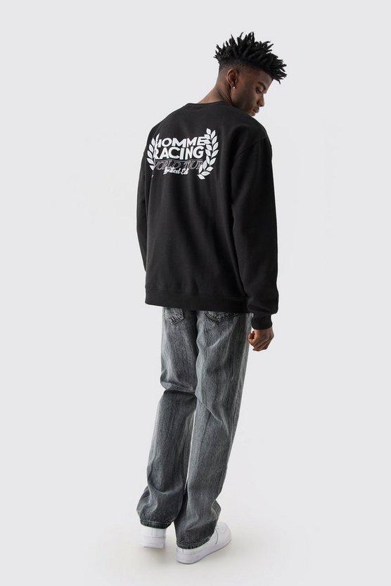 Oversize Sweatshirt mit Homme Racing Print