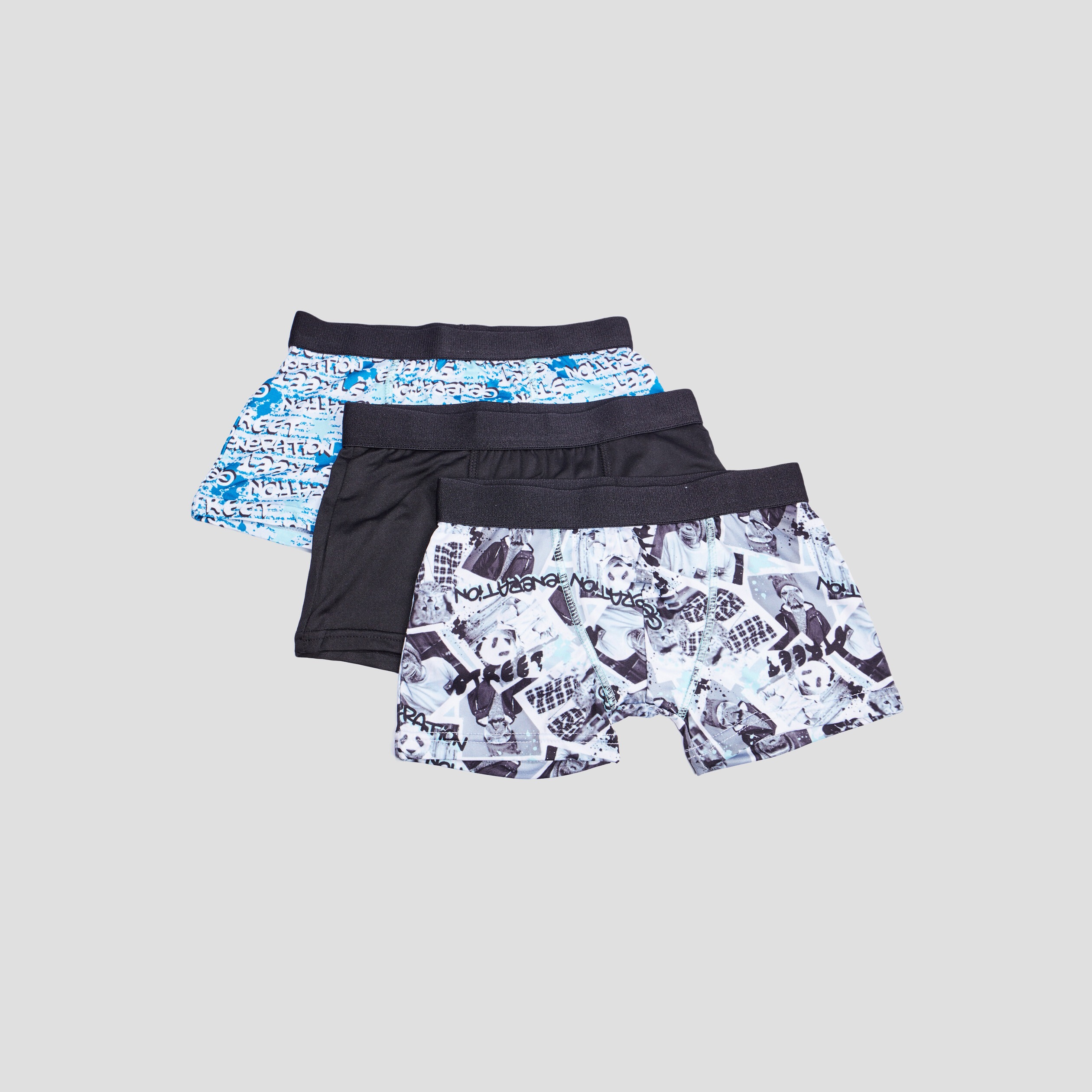 Lot 3 boxers bleu turquoise garçon | La Halle