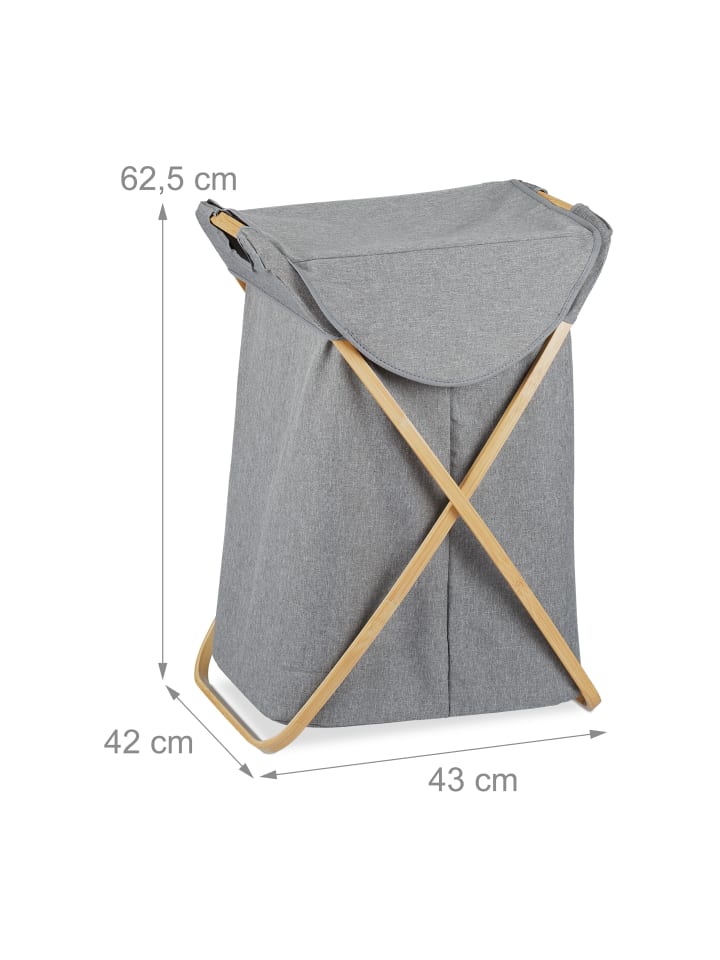 relaxdays Wäschekorb in Grau/Natur - 58 l günstig kaufen onesize