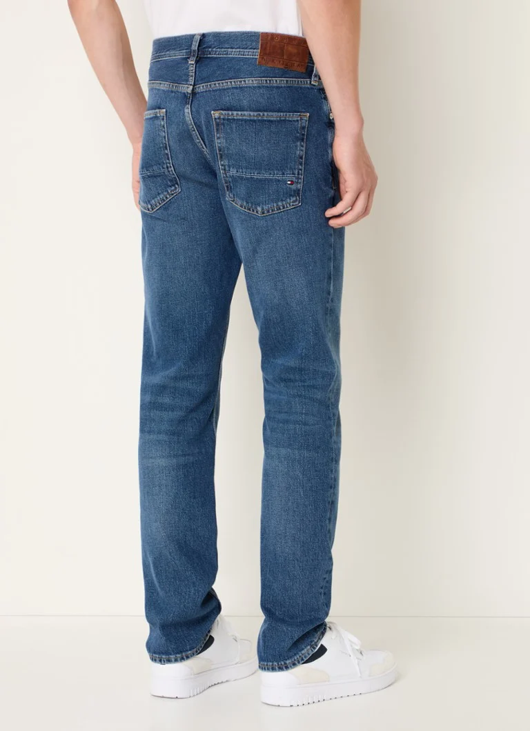 Jeansy Tommy Hilfiger Denton z prostą nogawką, średnie wyblaknięcie