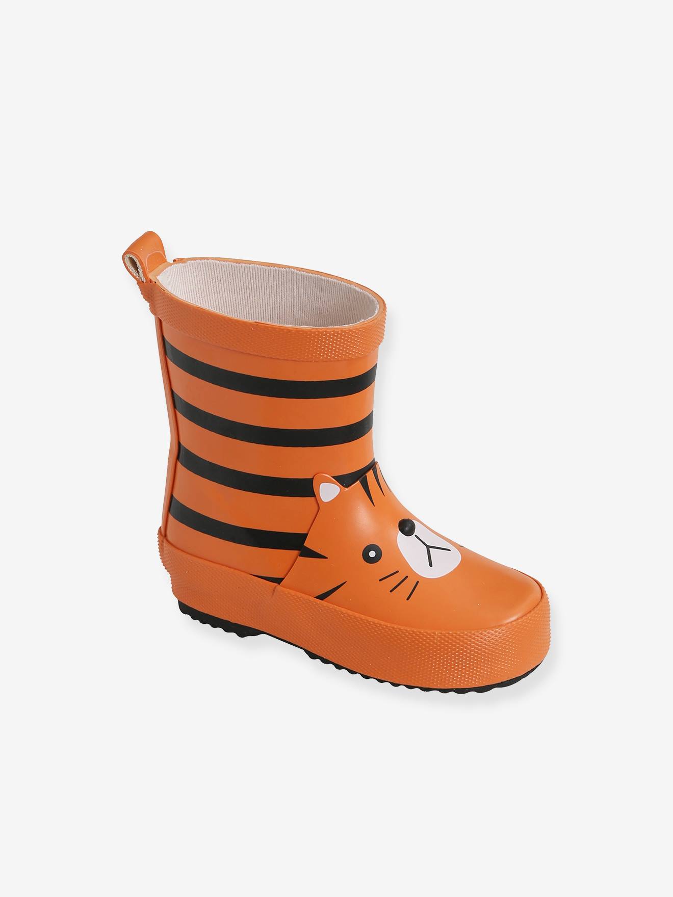 Bottes de pluie bébé garçon en caoutchouc orange