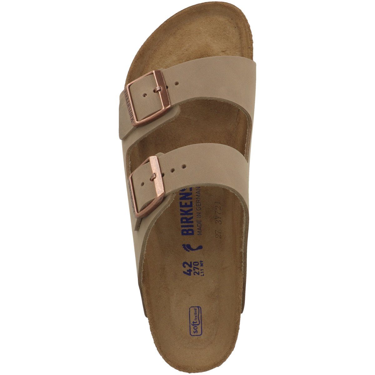 Birkenstock Arizona geöltes Nubukleder schmal Sandale Schnallen