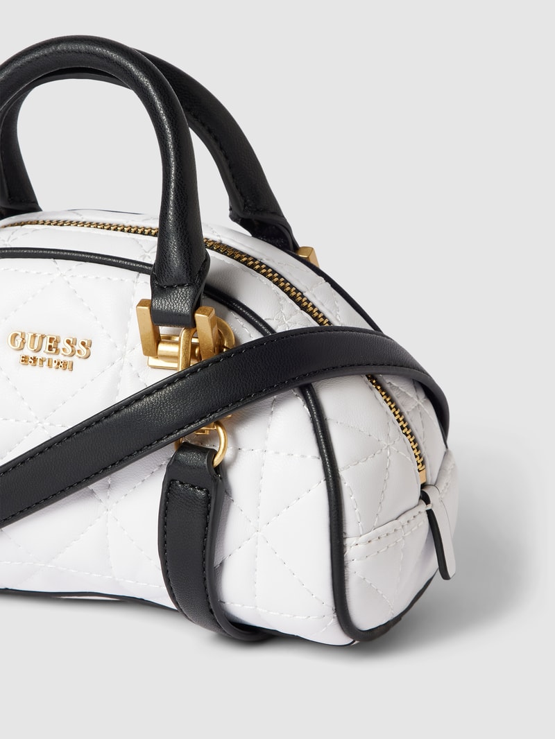 Bowling Bag mit Label-Details Modell 'MILDRED' in weiß