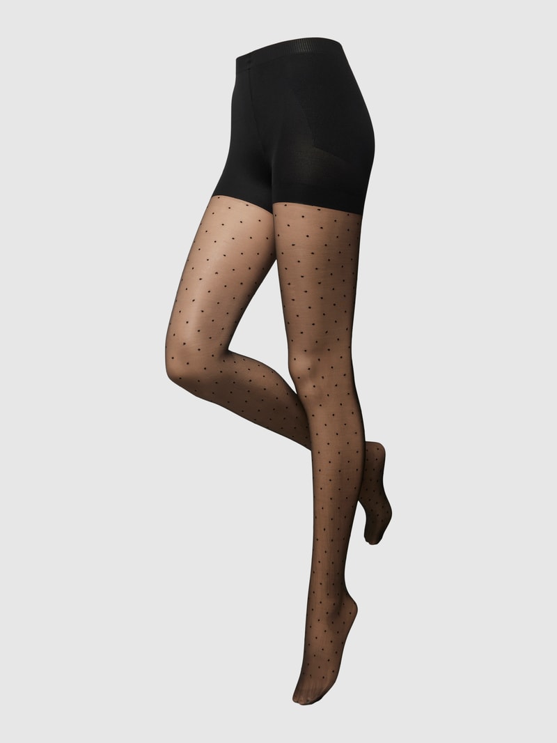 Strumpfhose mit Shaping-Shorts Modell 'SEXY DOTS' in schwarz