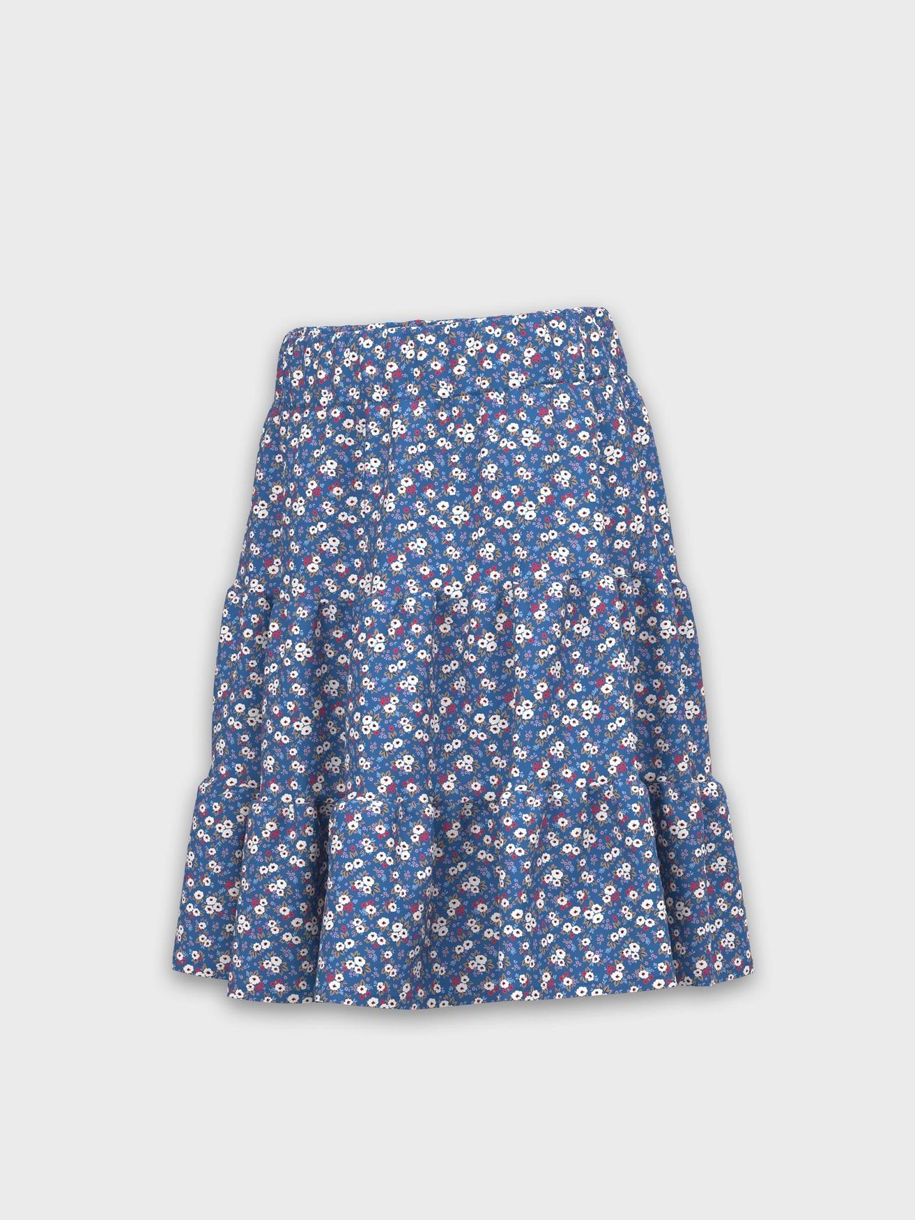 Name It Sommerrock Knielanger Blumen Rock Chiffon mit verstellbarem Bund NKFVINAYA 5105 in Navy