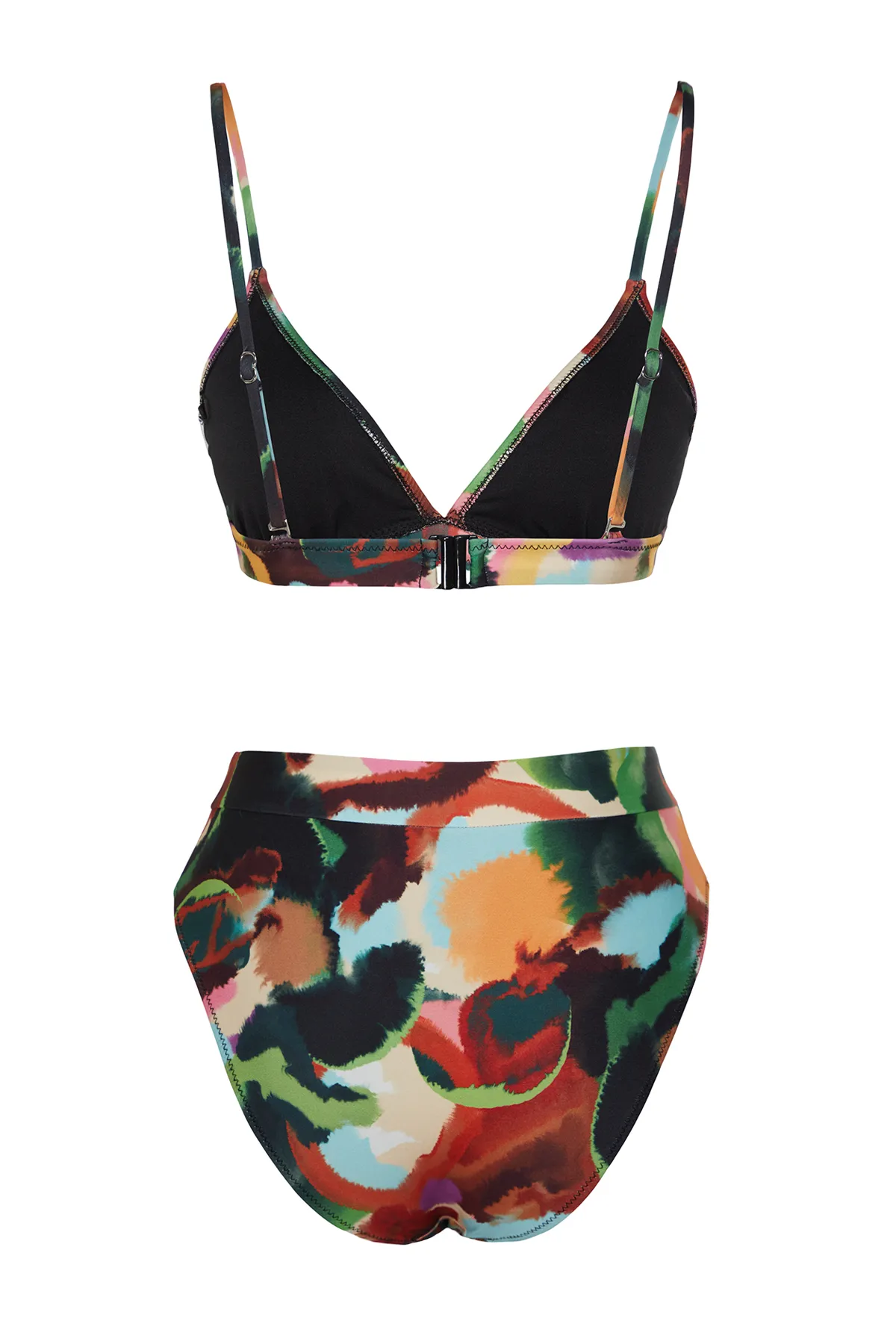 Trendyol Collection  Hipster-Bikini-Set mit abstraktem Muster, Dreieck, hoher Taille und hohem Beinausschnitt TBESS22BT0016