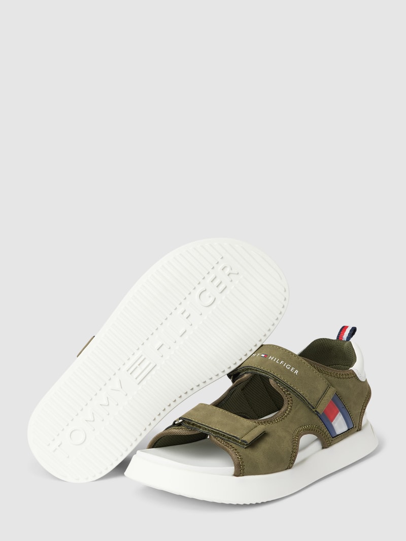 Sandalen mit Label-Prints Modell 'JERRY' in khaki