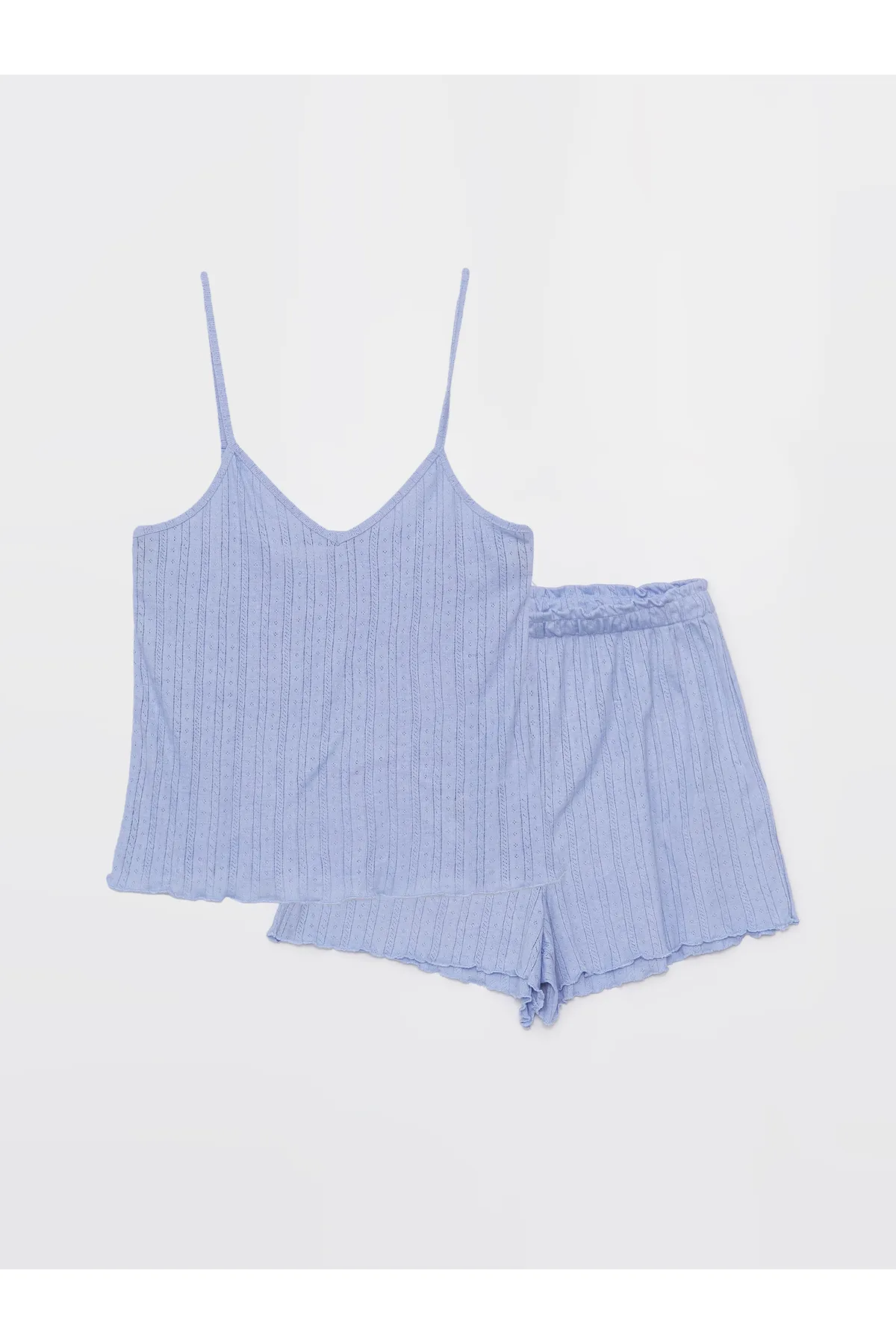 LC Waikiki  Selbstgemustertes Trägerpyjama-Set für Damen mit V-Ausschnitt und Shorts