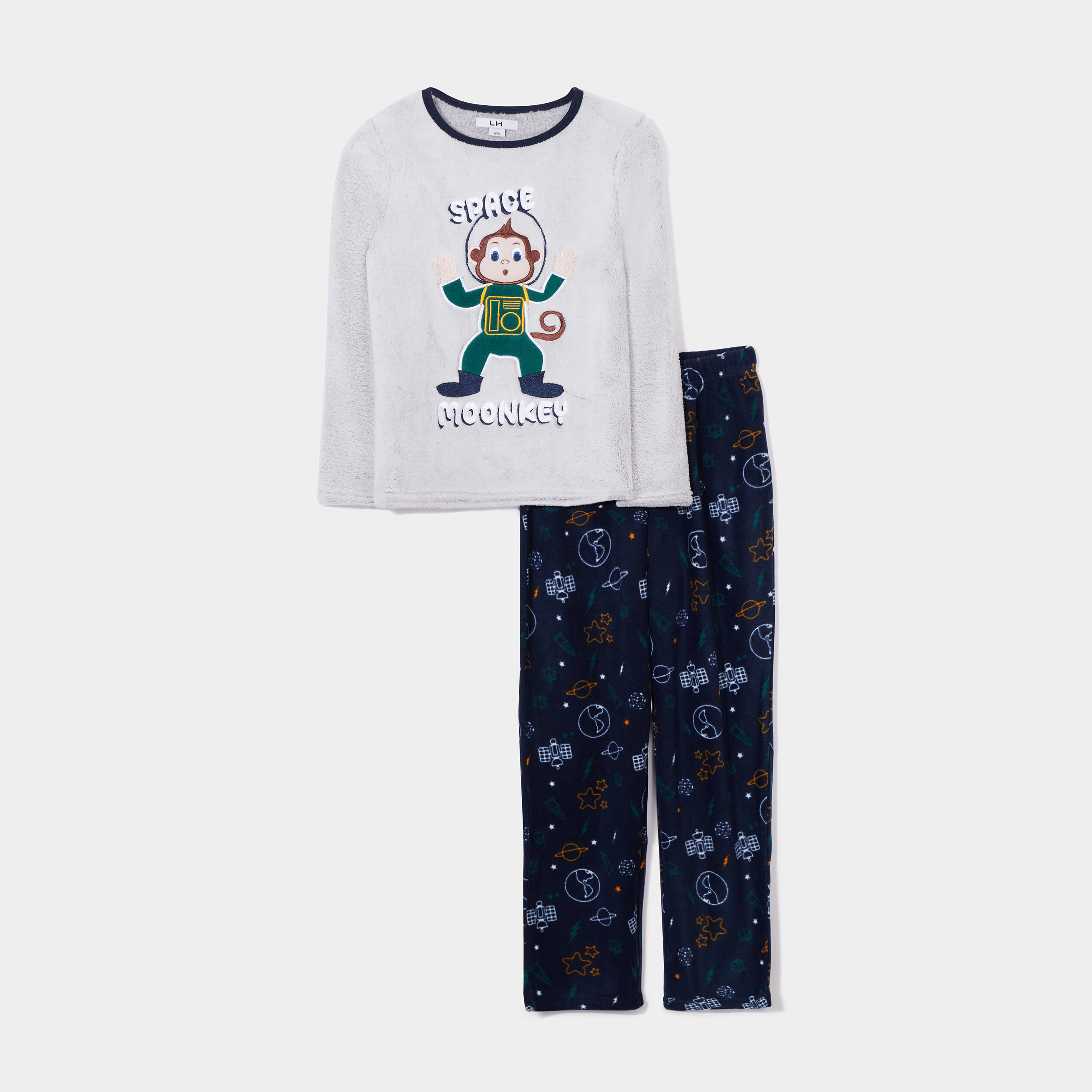 Ensemble pyjama pantalon pilou gris garçon | La Halle