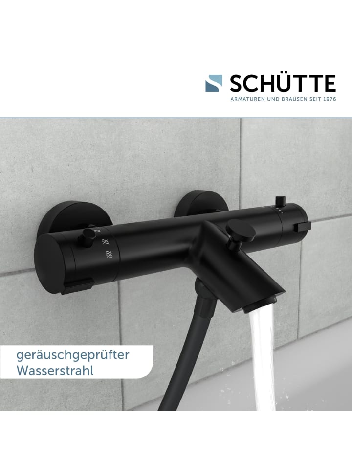 Schütte Wannenarmatur LONDON in Schwarz matt mit Thermostat - (L) 16 x (B) 27 x (H) 7 cm günstig kaufen onesize