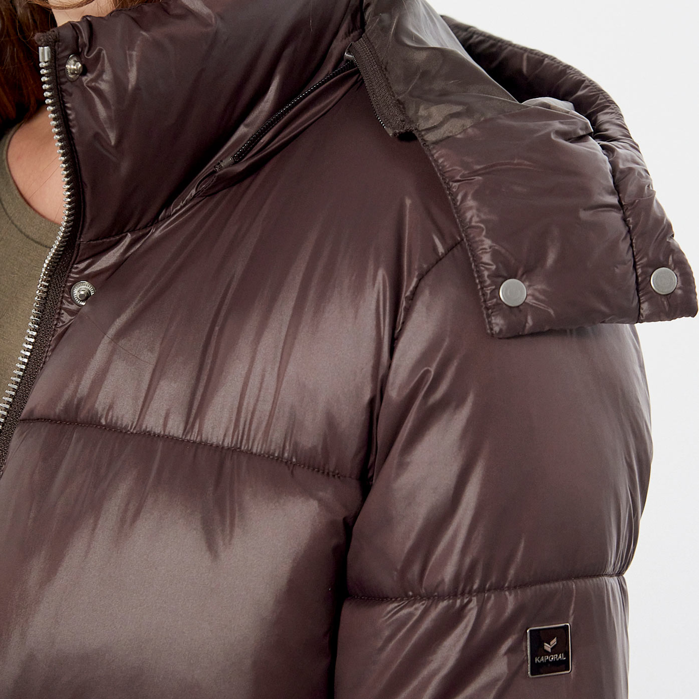 DERIC  Doudoune longue marron Femme