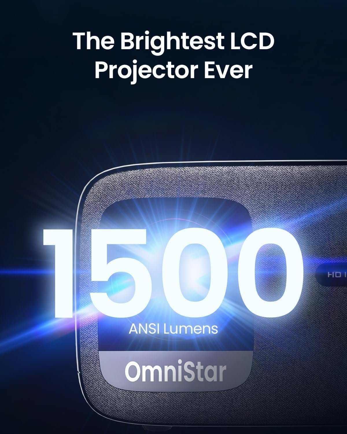 CASIRIS 1080P 4K-Unterstützt, Autofokus/Trapezkorrektur Portabler Projektor (1500 lm, 50000:1, 1920x1080 px, Maximal 200''Display automatische Keystone-Korrektur,digitales Zoomen)