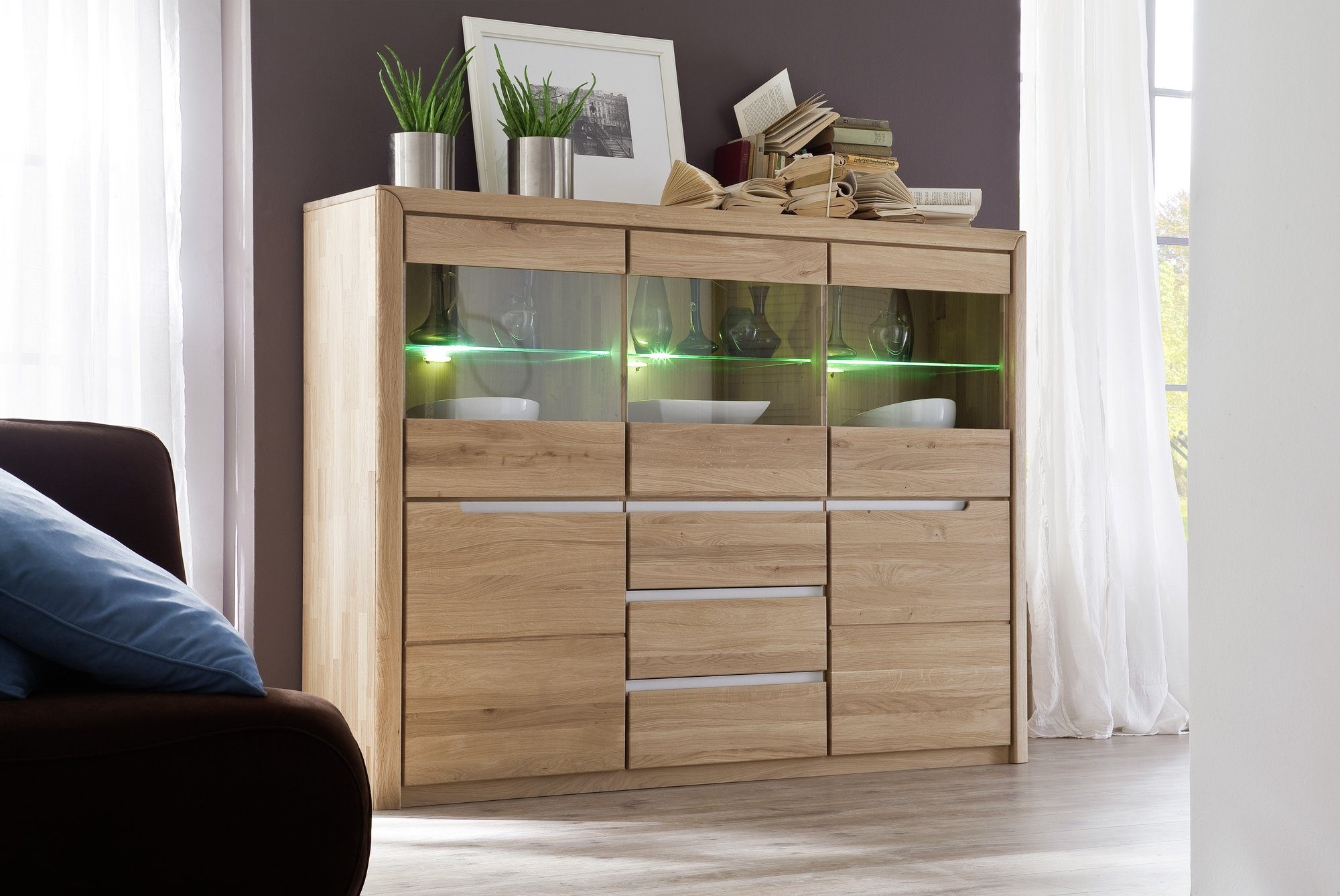 58 aufm Kessel Wohnwand Wohnzimmereinrichtung Massivholz Ianka Wohnzimmer komplett 5-tlg., (5-St)