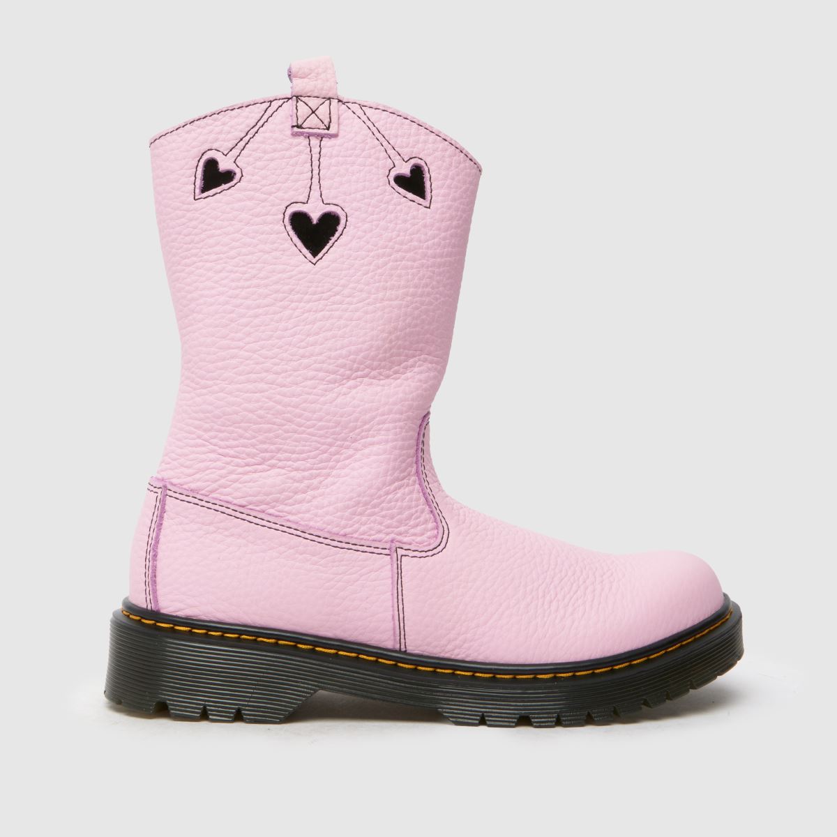 Dr Martens ljusrosa Bex Heart pull-on flickstövlar för barn