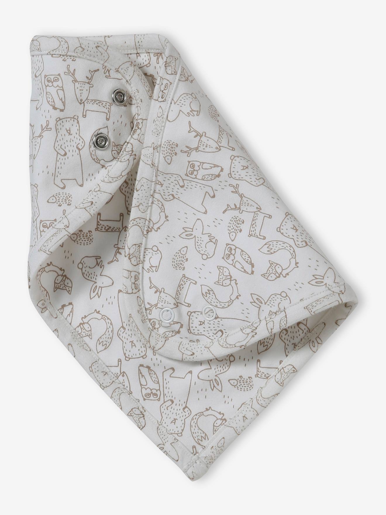 Vertbaudet Baby-Set aus Jersey: Mütze, Fäustlinge & Halstuch in Beutel, personalisierbar - taupe
