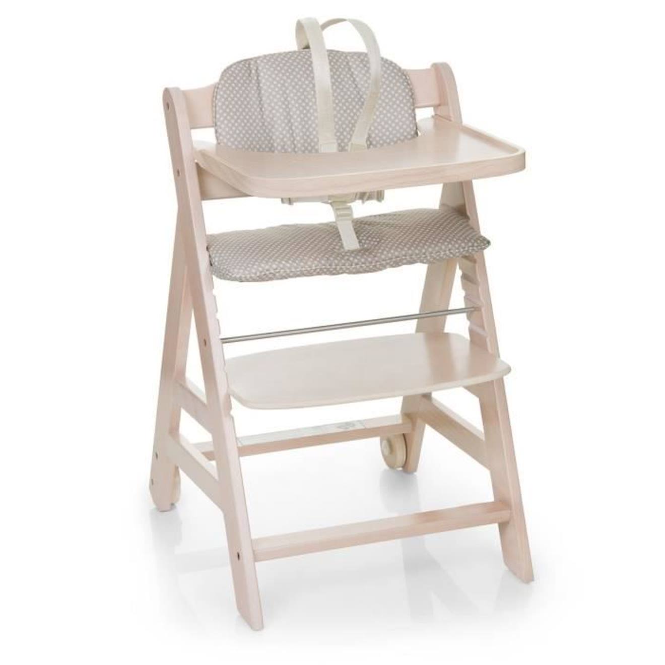 HAUCK Chaise Haute en Bois Évolutive Beta + / Whitewashed blanc