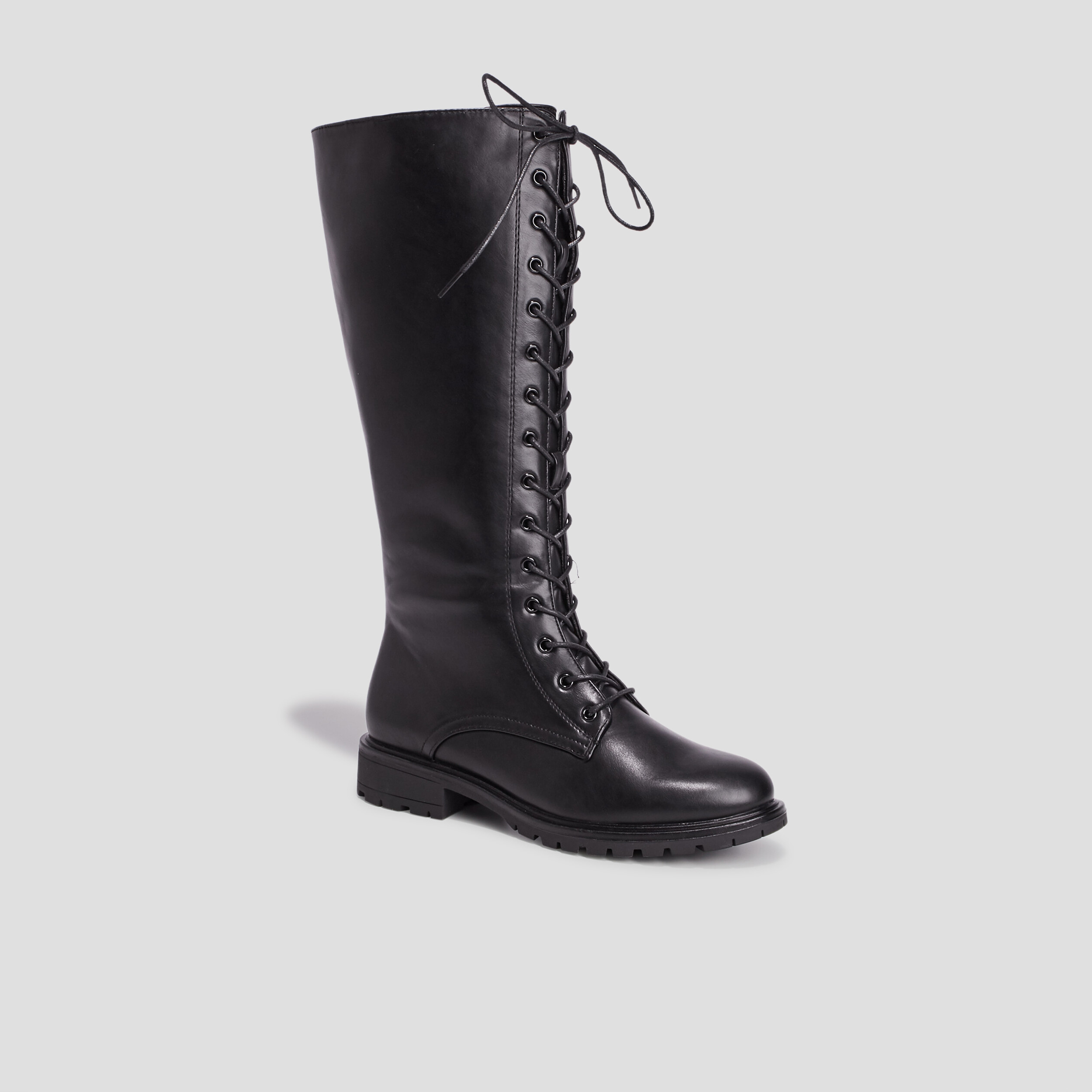 Bottes à lacets noir femme | La Halle