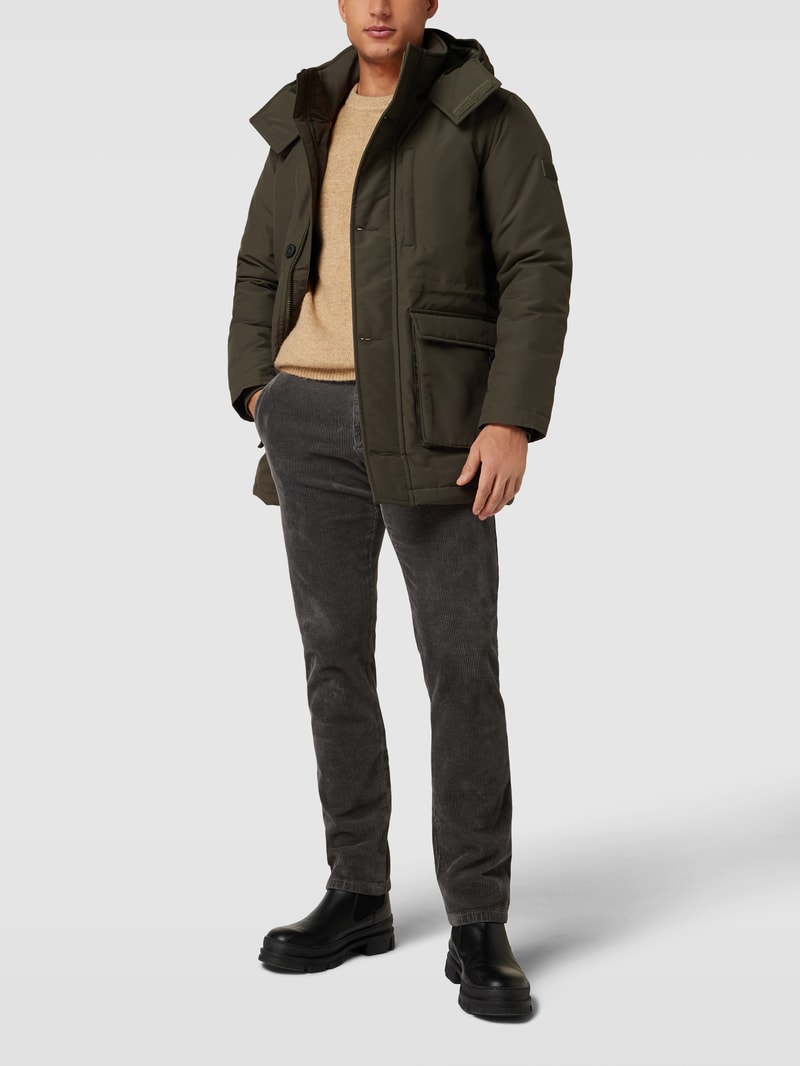 Parka mit Kapuze in olivgrün