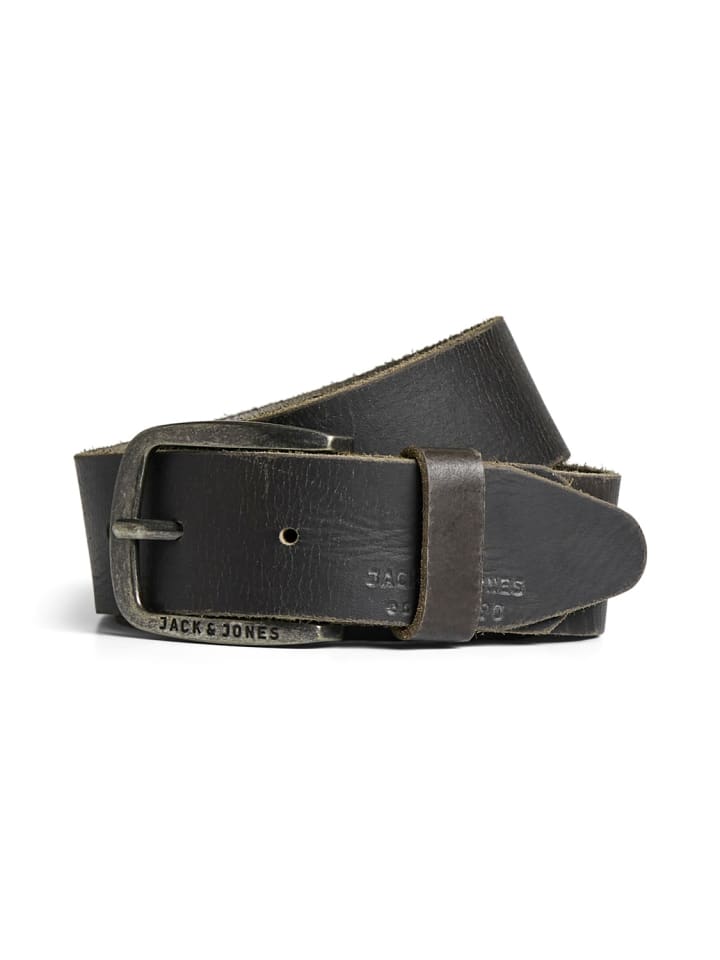 Jack & Jones Ledergürtel JACPAUL Belt Echt Leder Jeans Hosen Gürtel in Dunkelbraun günstig kaufen