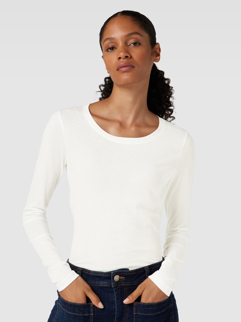 Longsleeve mit Rundhalsausschnitt Modell 'ENRICCAA SOFT' in offwhite