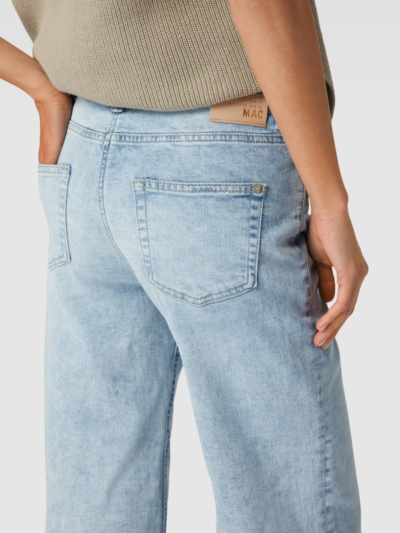 Straight Fit Jeans mit 5-Pocket-Design Modell 'Rich Culotte' in hellblau