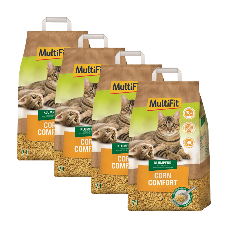 MultiFit Katzenstreu MultiFit Klumpstreu Corn Comfort 4x7 l