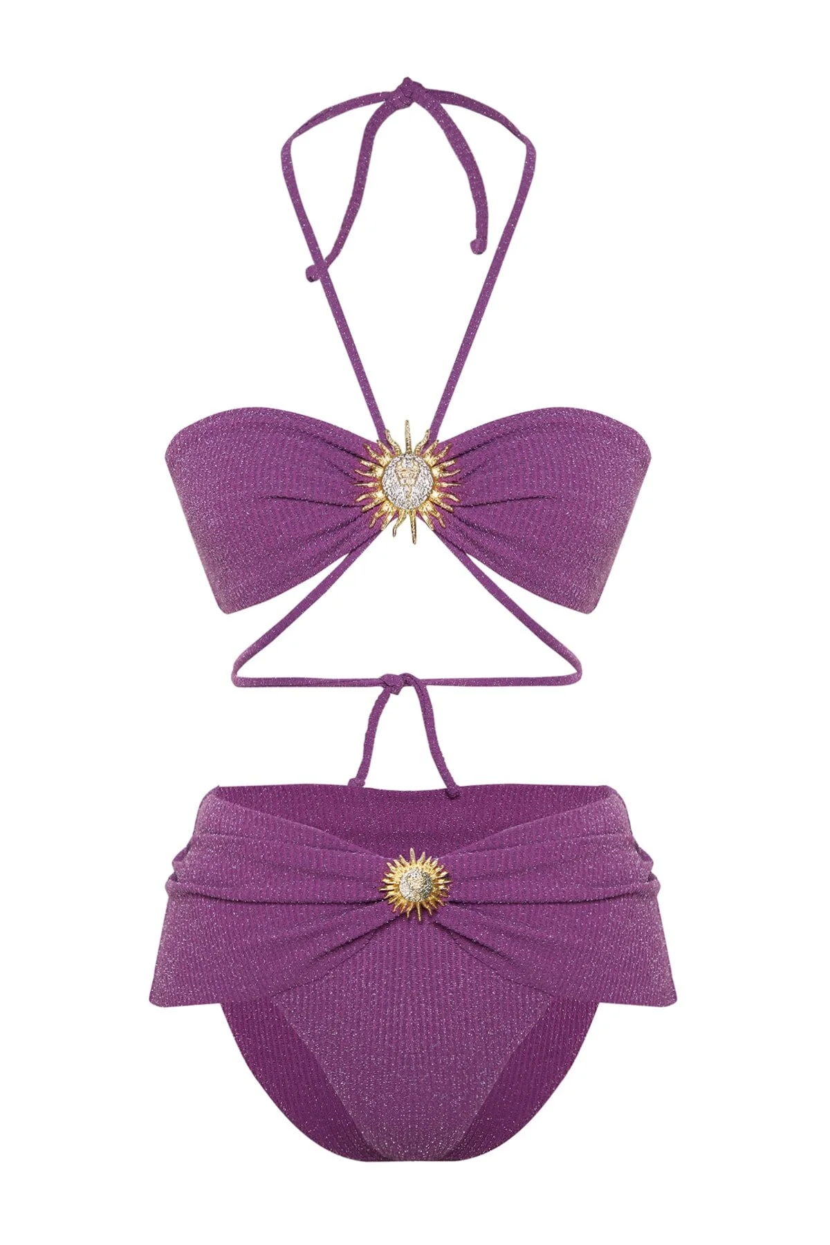 Trendyol Collection  X Zeynep Tosun Bikini-Set mit Sonnenaccessoires und Details TCLSS23BT00000