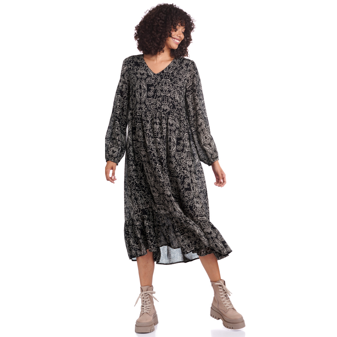 Damen Maxikleid mit floralem Print