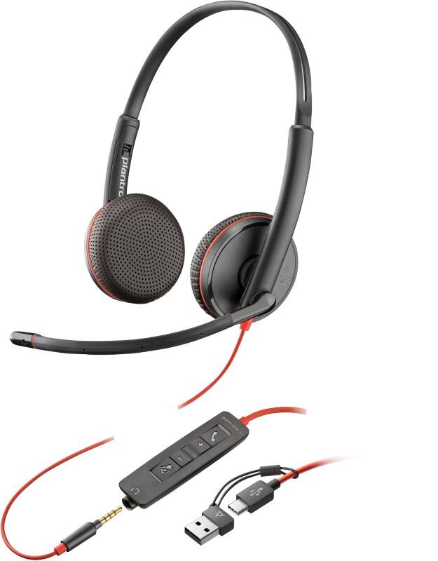 poly Blackwire Headset mit Mikrofon Stereo 3225 Schwarz