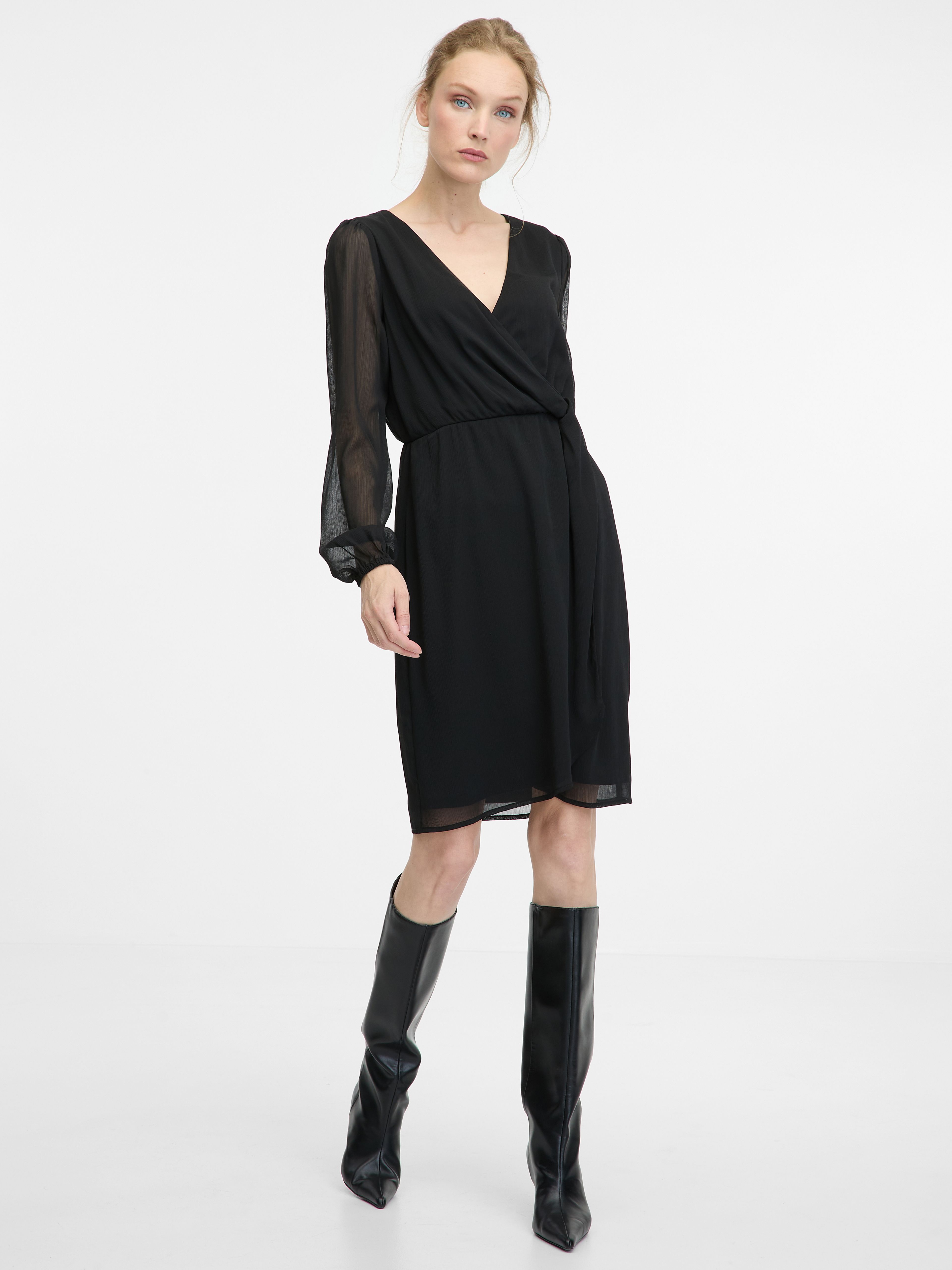 Schwarzes knielanges Damenkleid ORSAY