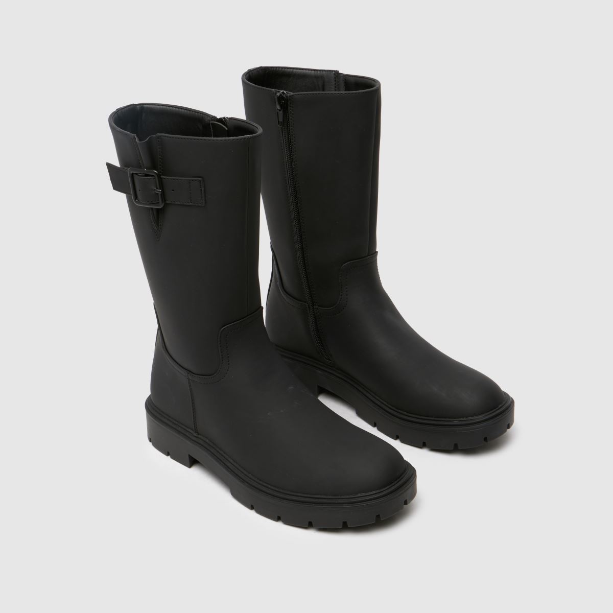Schuh svarta korallrosa knähöga stövlar för flickor och ungdomar