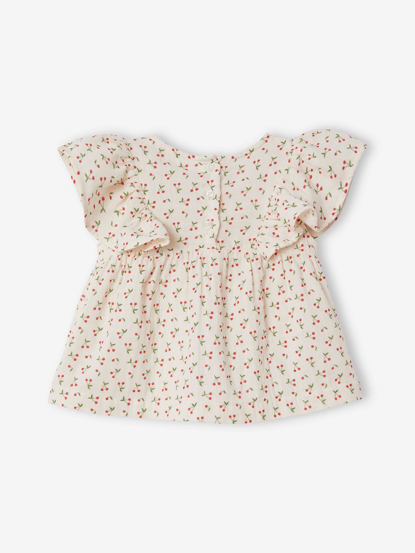 Blouse avec volants bébé bleu grisé
