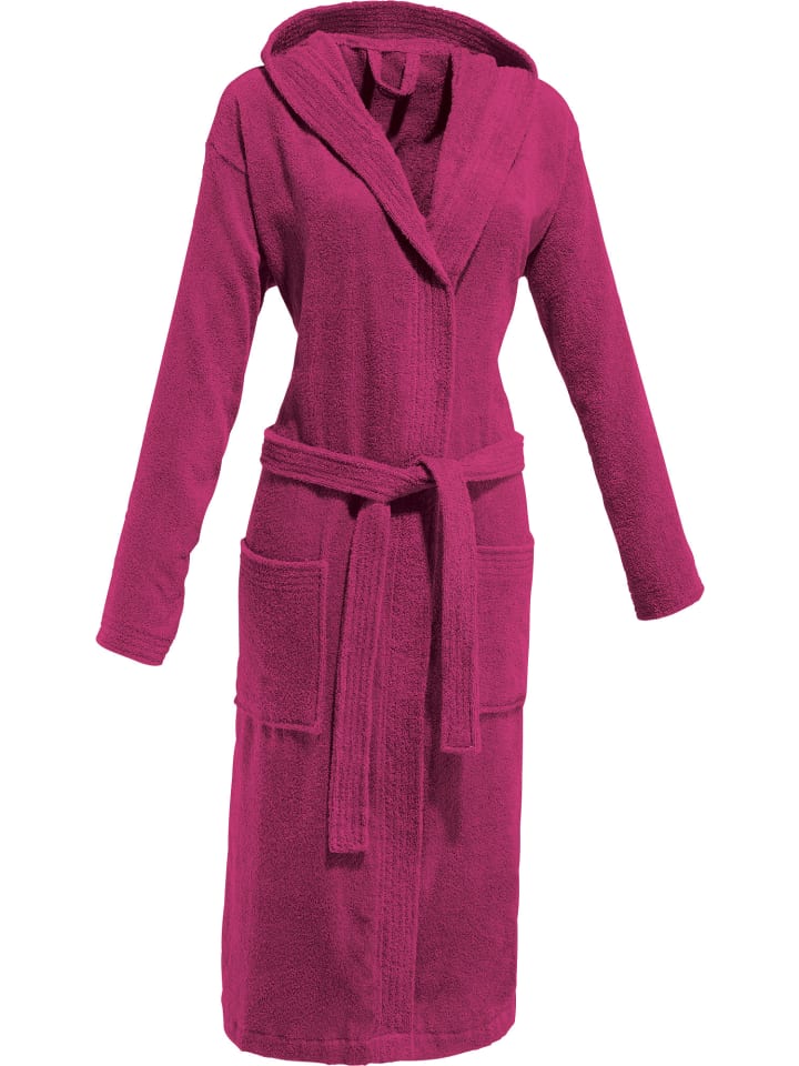 REDBEST Frottier Unisex-Bademantel mit Kapuze Chicago in fuchsia günstig kaufen