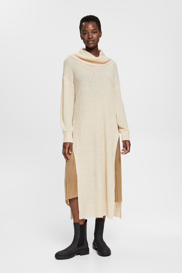 Langer Turtleneck-Pulli aus Wollmix