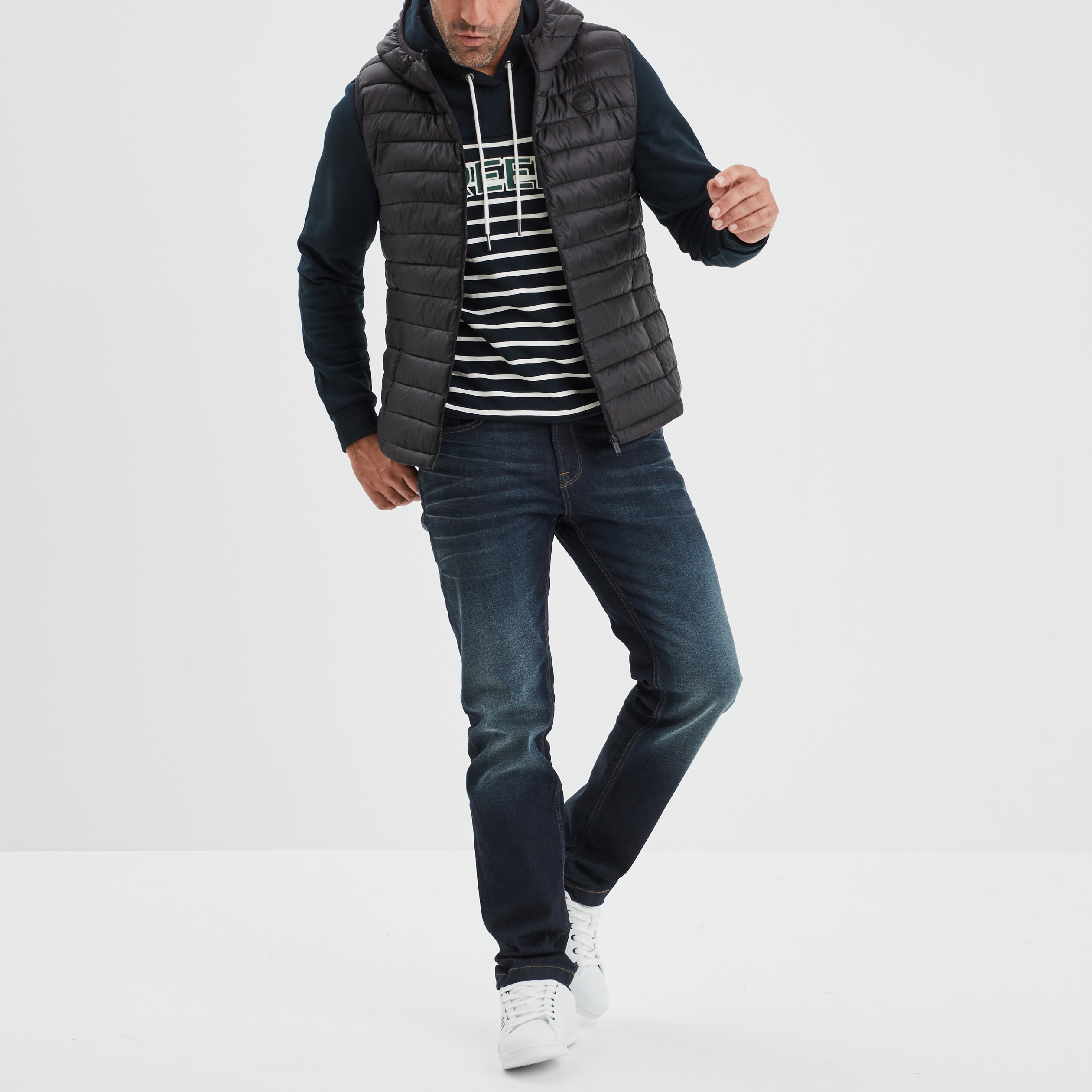 Sweat à capuche hoodie Creeks bleu marine homme | La Halle