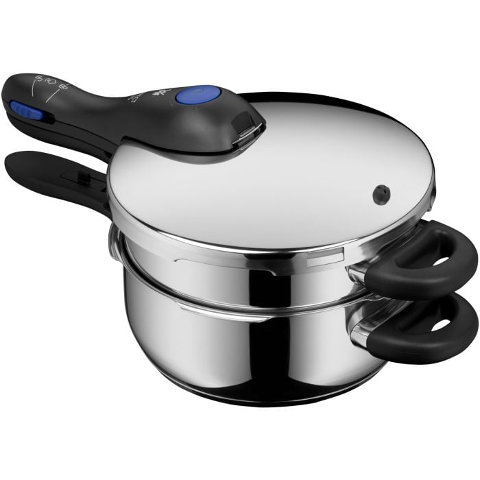 Perfect Plus One Pot Schnellkochtopf-Set mit Dampfgareinsatz, 4,5 und 3,0 Liter, stapelbar