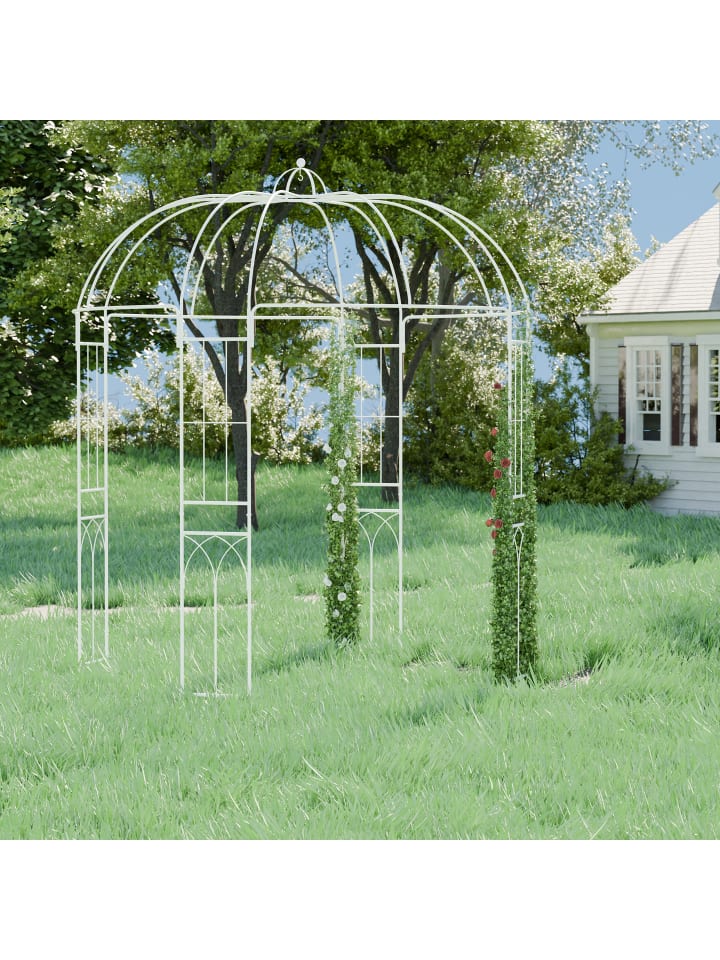relaxdays Rosenpavillon in Braun - (B)211 x (H)269 x (T)211 cm günstig kaufen onesize