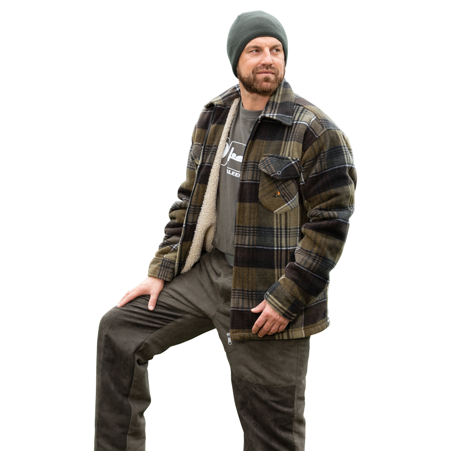 il Lago Basic Herren Fleecejacke Holzfäller