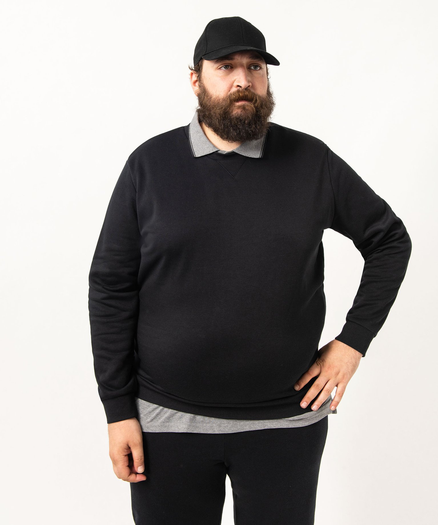Sweat homme avec intérieur molletonné noir | GEMO