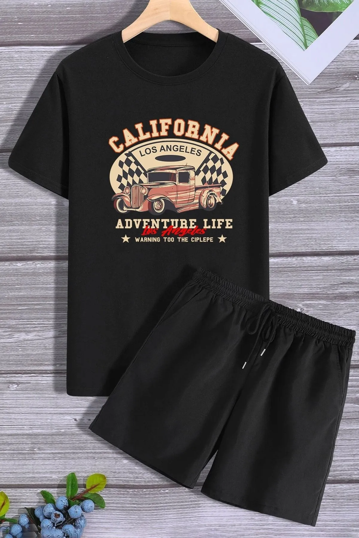 trendypassion  California Shorts T-Shirt-Trainingsanzug-Set