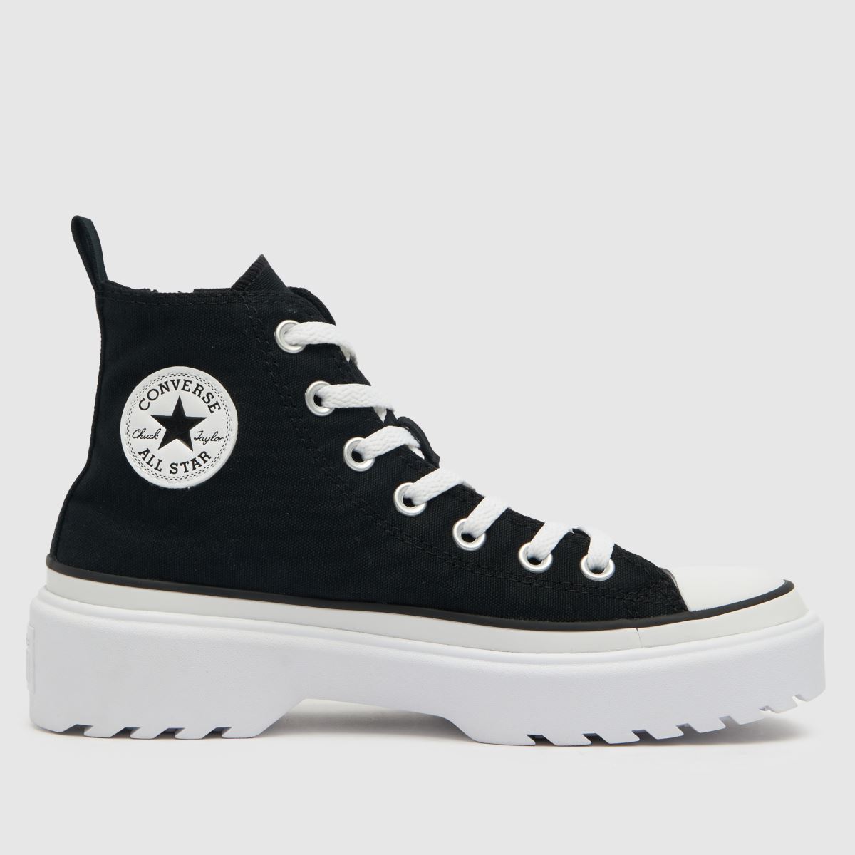 Converse svarta och vita All Star Lugged Lift Hi-sneakers för flickor och ungdomar