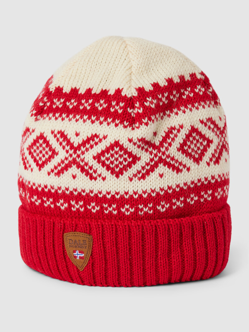 Beanie mit Allover-Muster Modell 'CORTINA' in rot