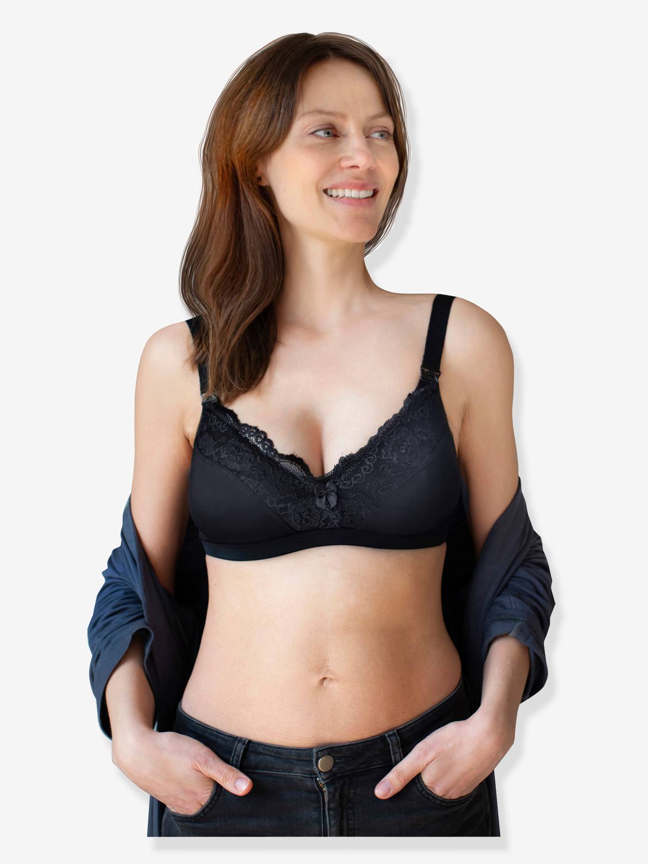 Soutien-gorge d'allaitement finition dentelle CARRIWELL noir