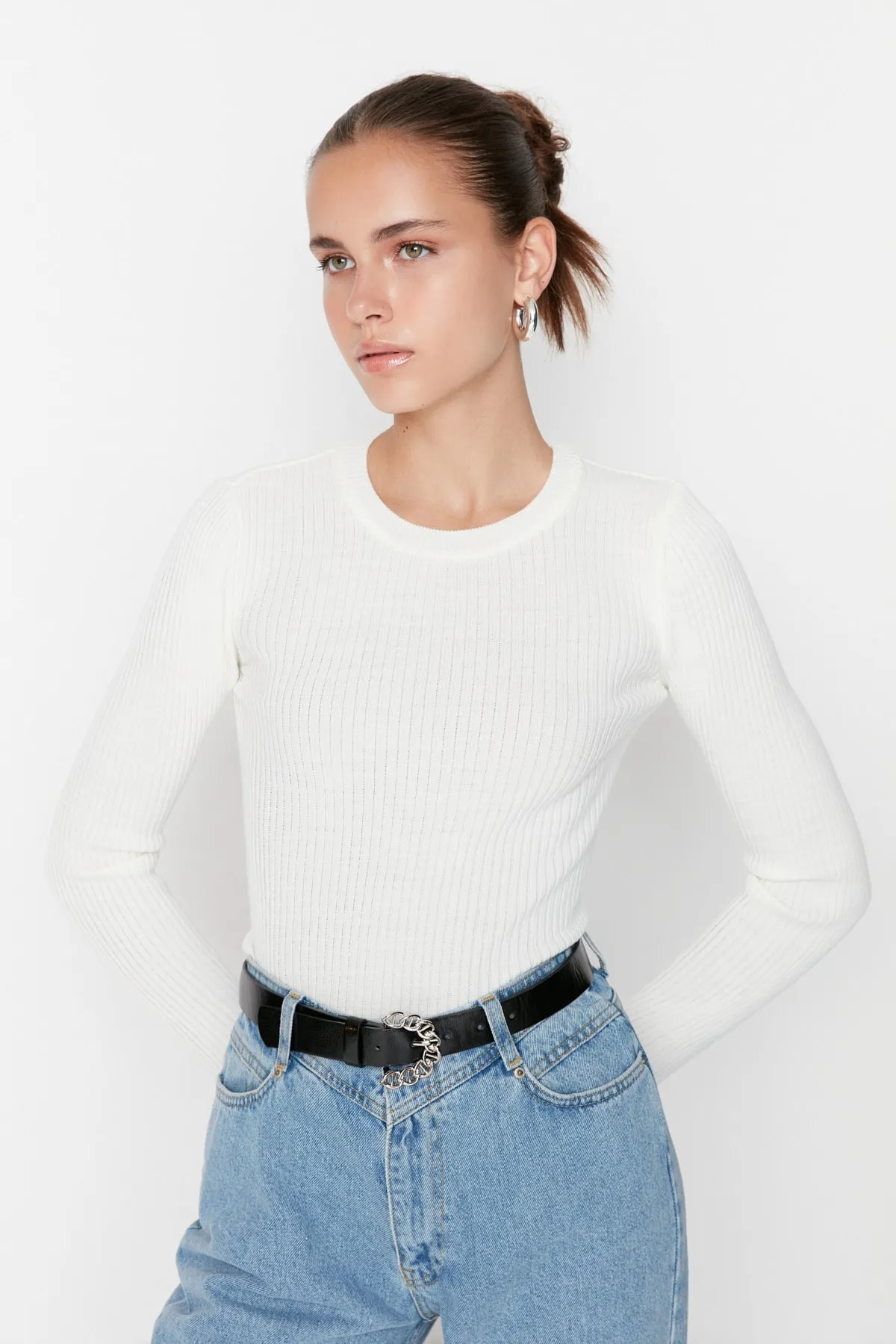 Trendyol Collection  Schwarz-weißer Strickpullover