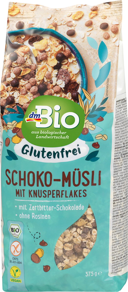 Schoko-Müsli mit Knusperflakes glutenfrei, 375 g