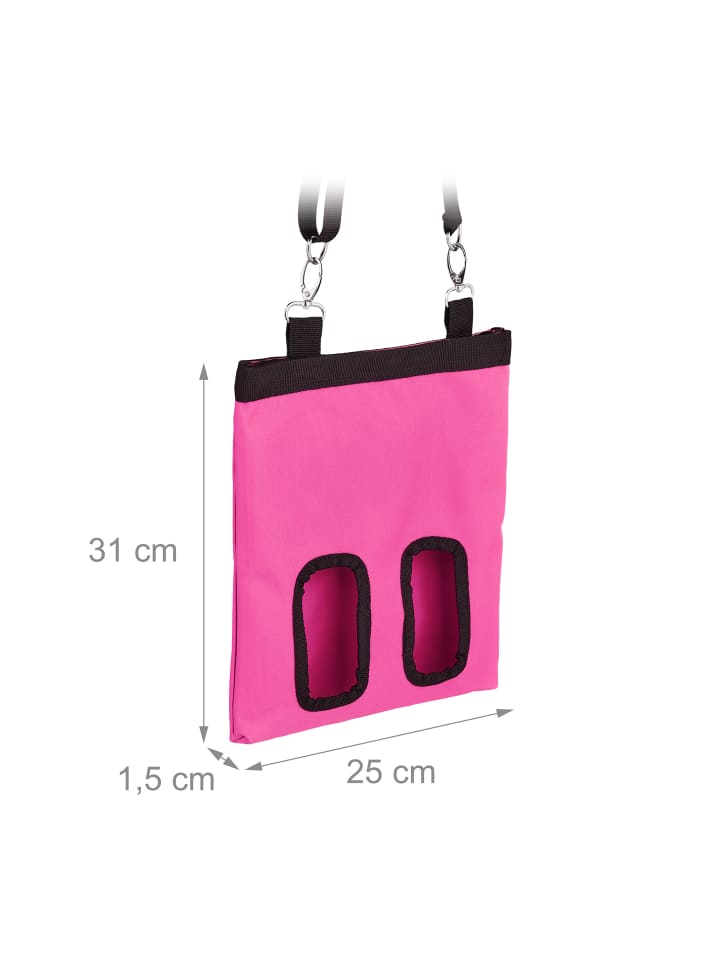 relaxdays Heutasche in Pink/ Schwarz - (B)25 x (H)31 cm günstig kaufen onesize