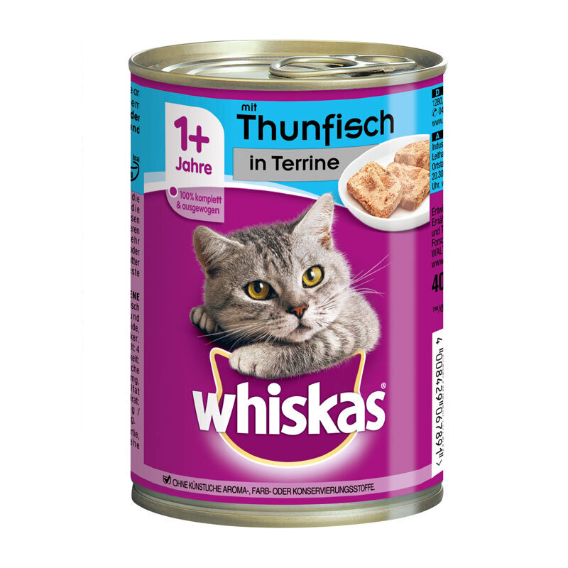 Whiskas Nassfutter Whiskas Adult 1+ Terrine 12x400g Thunfisch