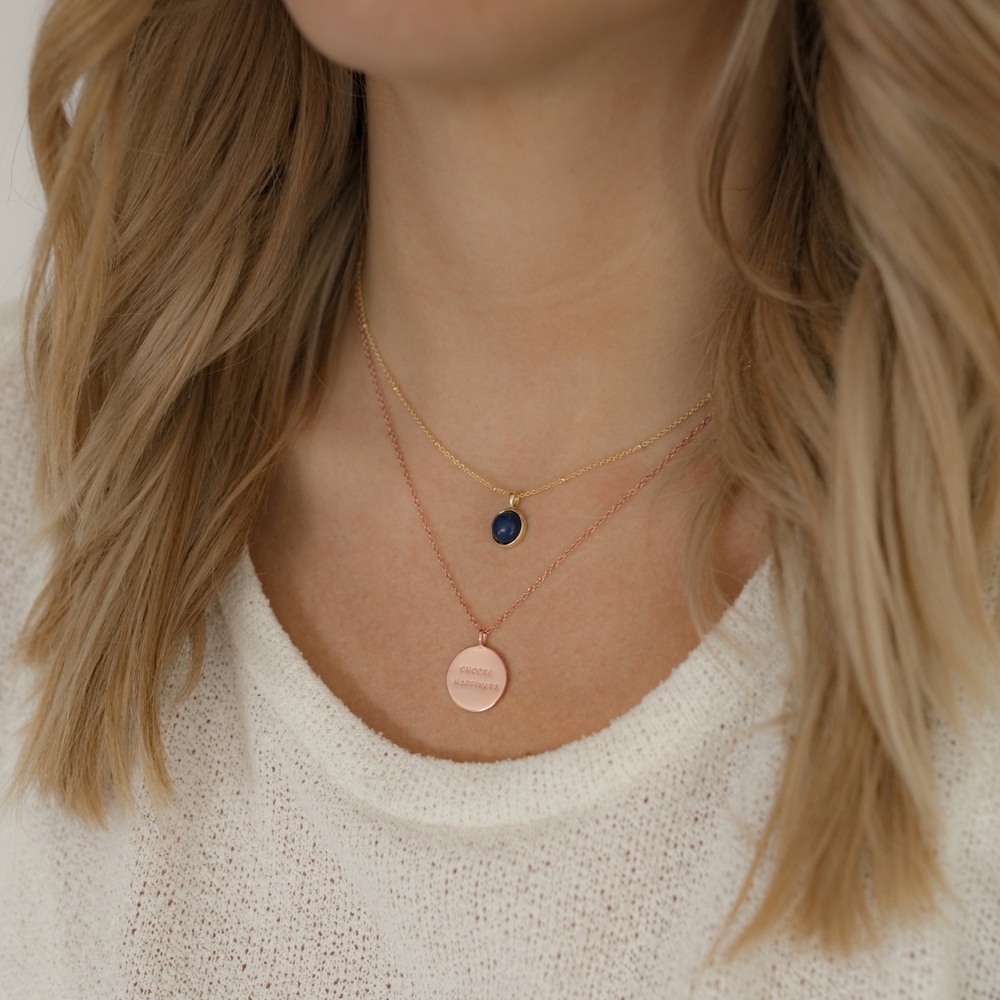 Glanzstücke München Collier en argent CHOOSE HAPPINESS Argent sterling en Or rose collier
