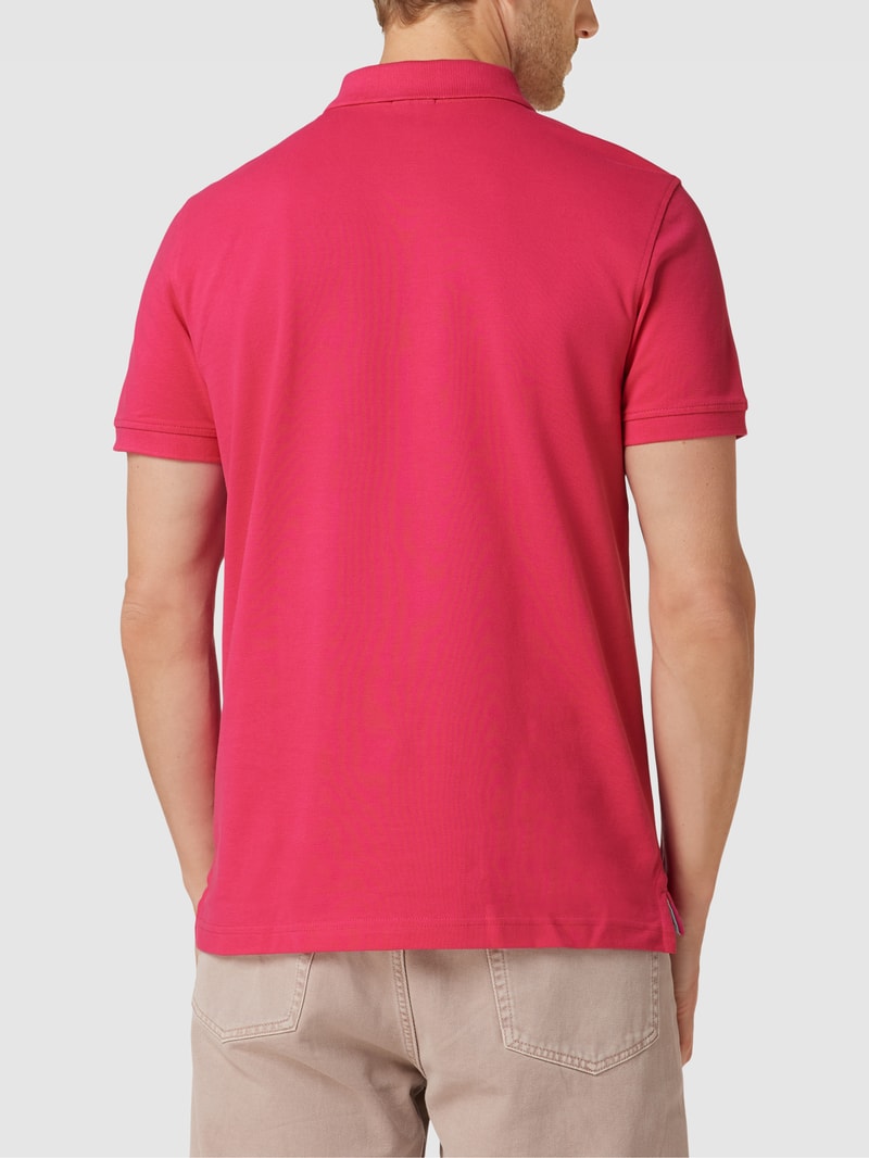 Poloshirt mit Logo-Stitching in pink